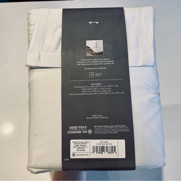Threshold Target Full 400 Thread Ct Performance Sheet Set Sour Cream Off White - Picture 3 of 4